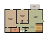 2 Bed 1 Bath 1000 sq. Ft.